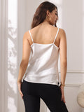 SilkSilky CA Pure Silk Sleeveless Cowl Neck Camisole White 002