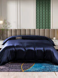 SilkSilky CA 25Momme Pure Silk Duvet Cover DarkBlue 001