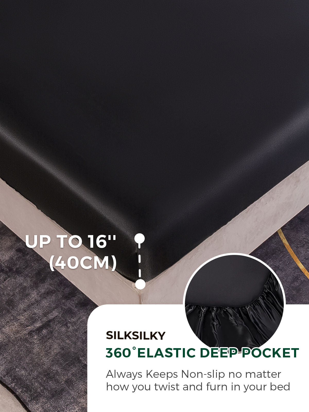 [Black] SilkSilky-CA 19Momme Pure Silk Bedding Set 004