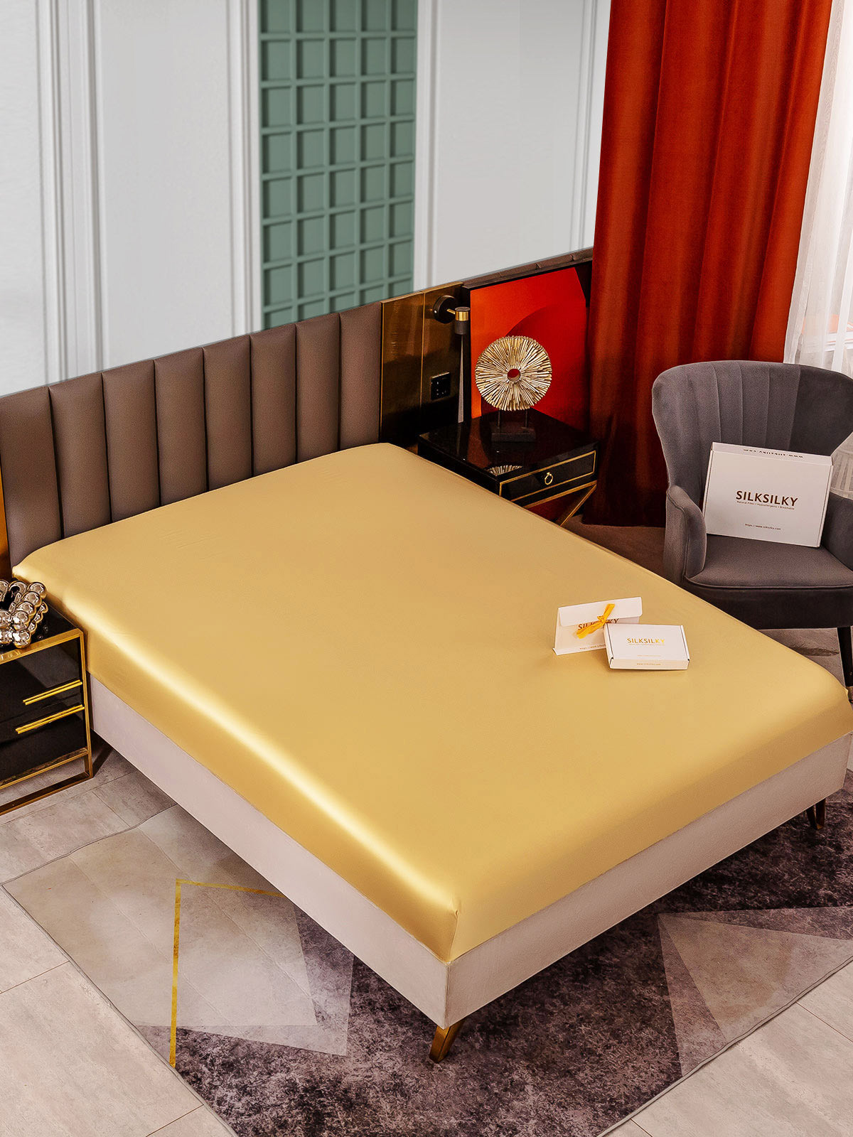 [Champagne] SilkSilky-CA 25Momme Sheet 001
