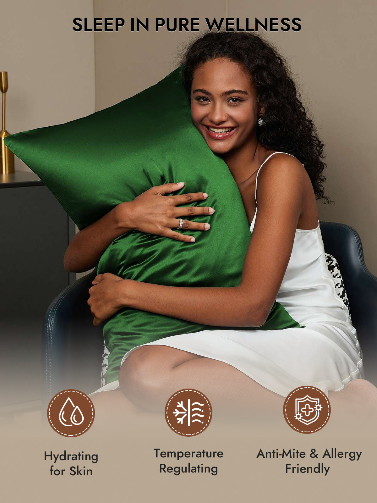 [Dark Green] SilkSilky-CA 30Momme Pure Silk Pillowcase 005