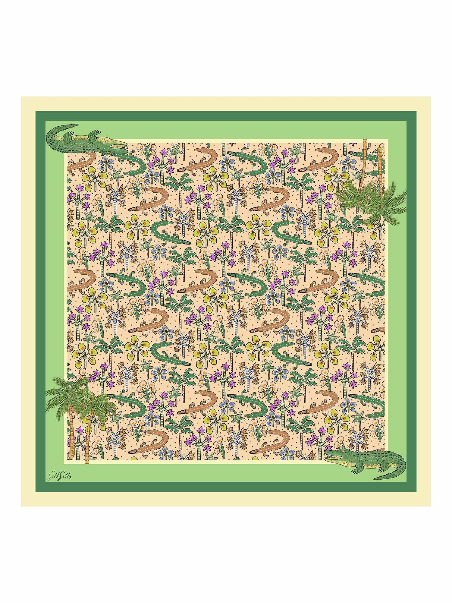 [Sand Crocodile] SilkSilky-CA Scarf 001