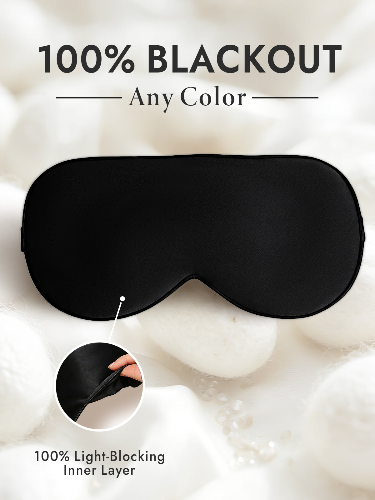 [Black] SilkSilky-CA 19Momme Pure Silk Eye Mask 001