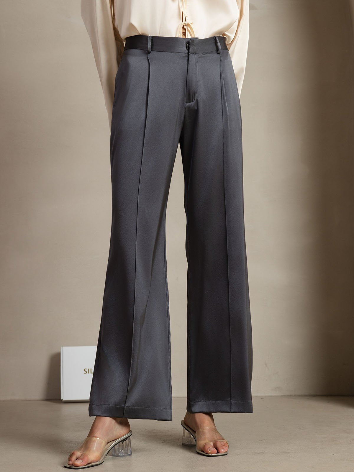 [Dark Gray] SilkSilky-CA 19Momme Silk Womens Pants 005