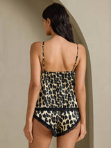 [Leopard] SilkSilky-CA Spaghetti Strap V Neck Camisole Set 002