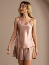 [Tuscany] SilkSilky-CA Spaghetti Strap V Neck Camisole Set 003