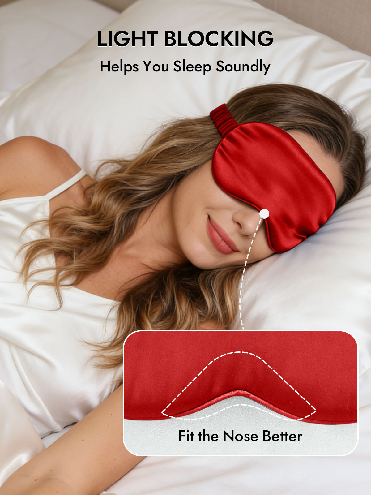 [Dark Red] SilkSilky-CA 19Momme Pure Silk Eye Mask 003