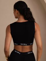 [Black] SilkSilky-CA Sleeveless Crew Neck Camisole 002