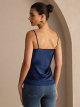 [Dark Blue] SilkSilky-CA Spaghetti Strap V Neck Camisole 002