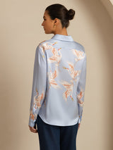 [Light Blue] SilkSilky-CA Long Sleeve Lapel Collar Women's Shirt 002
