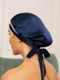 SilkSilky-CA Pure Silk Sleep Cap DarkBlue 002