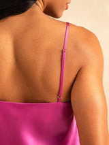 [Rose Red] SilkSilky-CA Spaghetti Strap V Neck Camisole Set 006