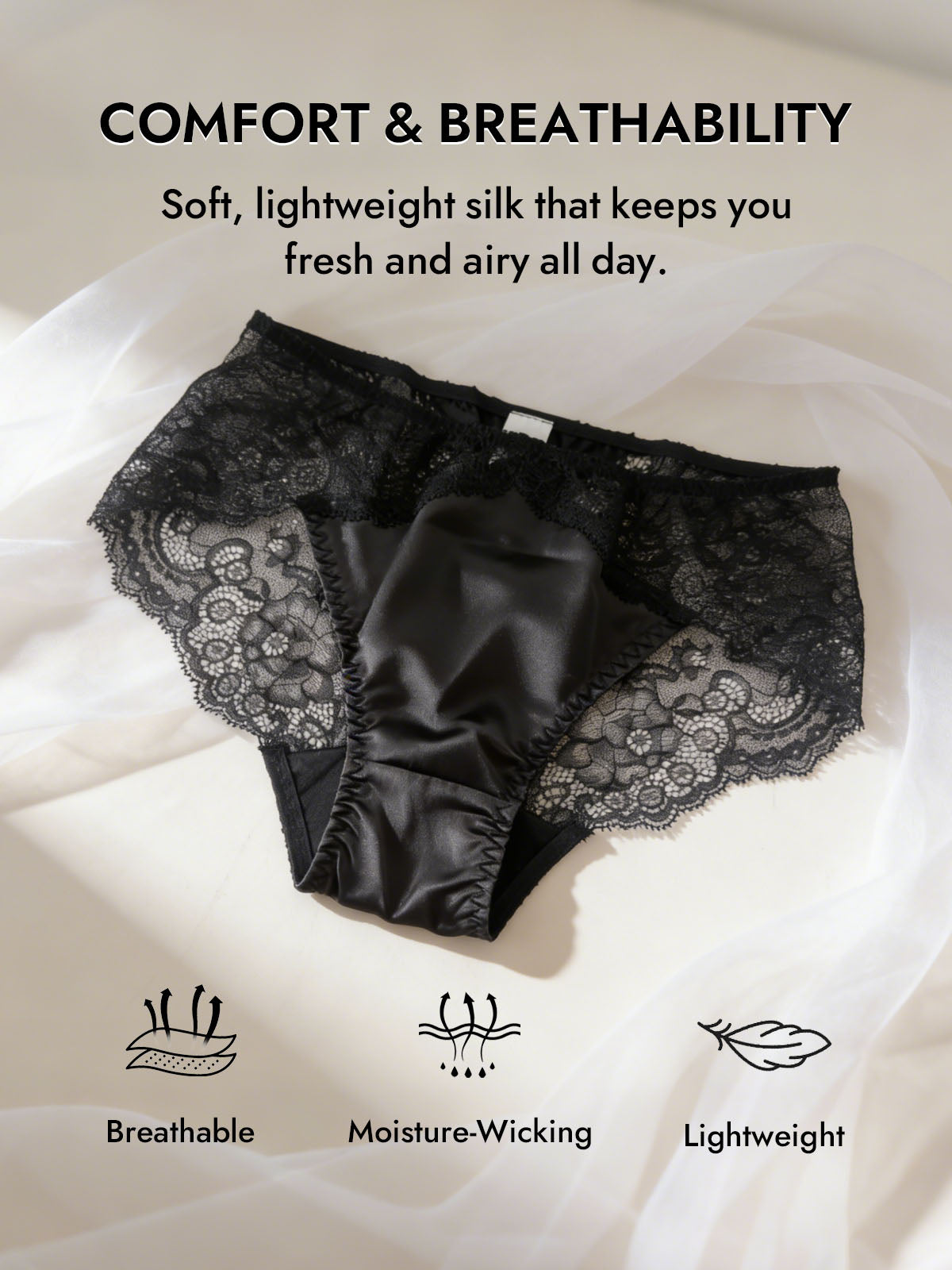 [Black] SilkSilky-CA 100% Silk Jersey Panty 003