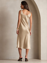 [Champagne Gold] SilkSilky-CA Sleeveless Dress 002