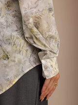 [Sage Blossom] SilkSilky-CA Long Sleeve Lapel Collar Blouse 006