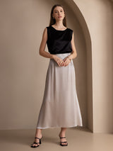 [Black] SilkSilky-CA Sleeveless Round Neck Camisole 003
