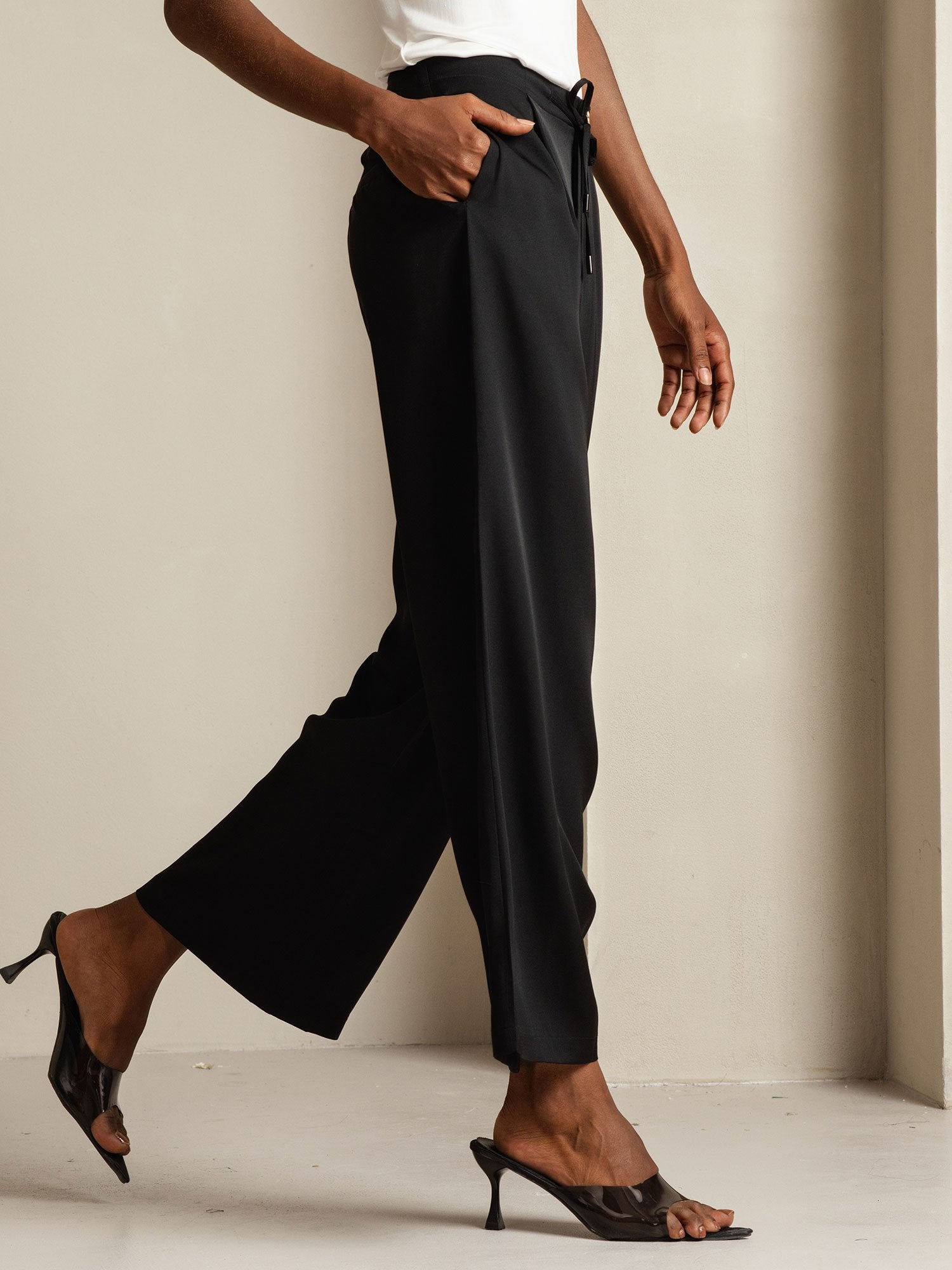 [Black] SilkSilky-CA 19Momme Silk Womens Pants 008