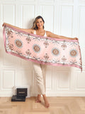 SilkSilky CA Pure Silk Scarf Pink 005