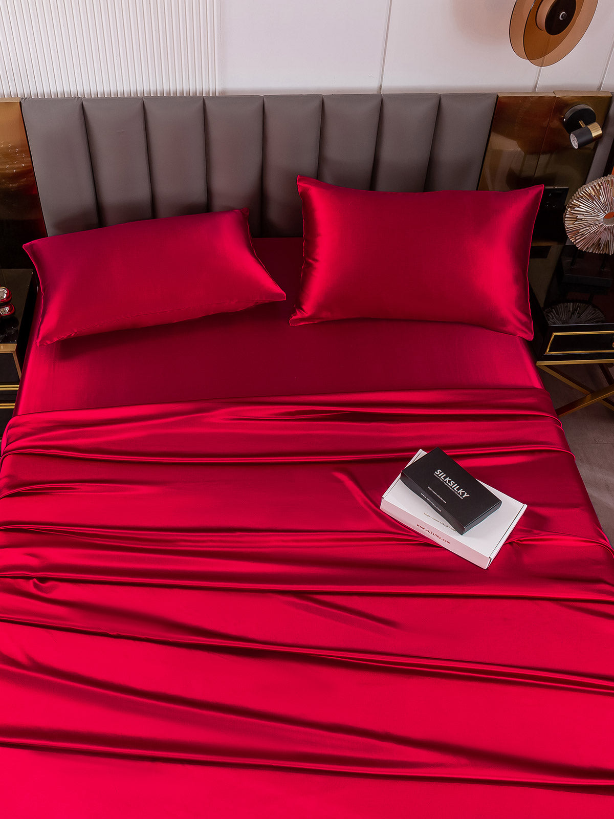 [Wine] SilkSilky-CA 19Momme Pure Silk Bedding Set 007