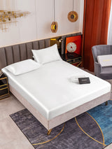 [White] SilkSilky-CA 19Momme Bedding Set 001