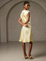 [Yellow] SilkSilky-CA Cap Sleeve V Neck Nightgown 002