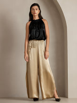 [Champagne] SilkSilky-CA 19Momme Silk Split Women's Pants 013