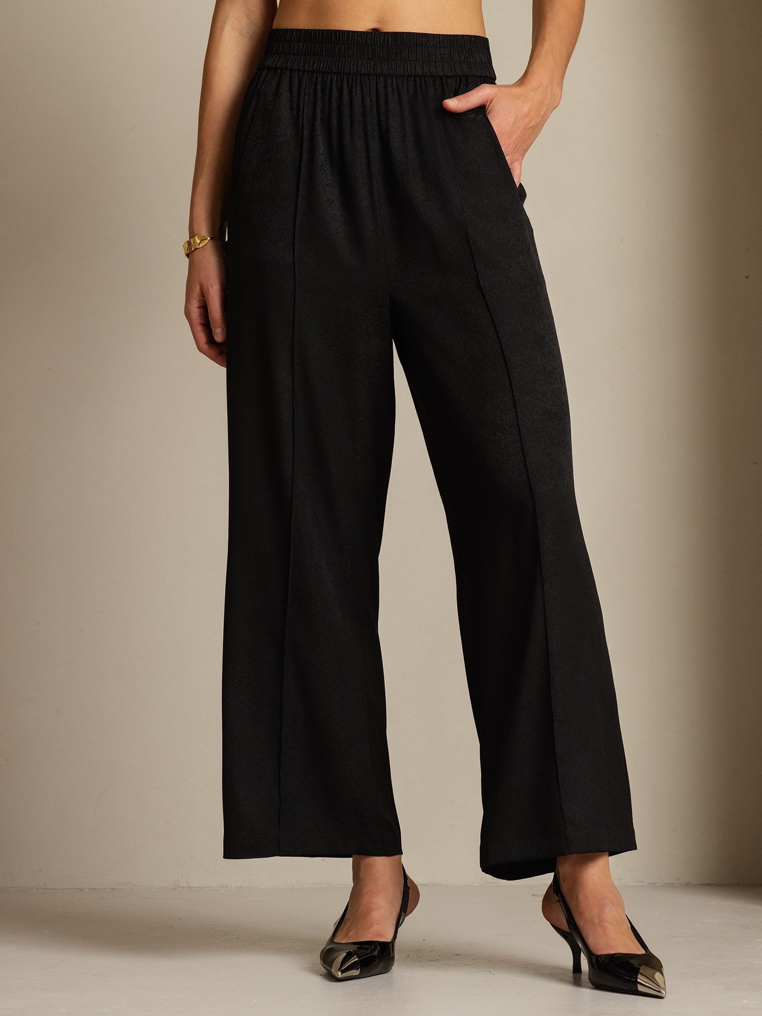 [Black] SilkSilky-CA 22Momme Silk Womens Pants 001