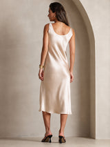 [Beige] SilkSilky-CA Sleeveless Dress 002