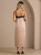 [Tuscany] SilkSilky-CA Spaghetti Strap Square Neck Dress 002