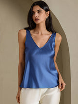 [Real Teal] SilkSilky-CA Sleeveless V Neck Camisole 001