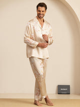 [Champagne] SilkSilky-CA Long Sleeve Lapel Collar Men's Pajamas 004