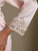 [Pink] SilkSilky-CA 3/4 Sleeve Women's Robe 005
