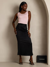 [Pink] SilkSilky-CA Sleeveless Round Neck Women's T-Shirt 001