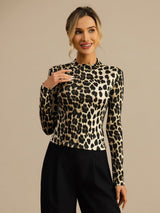 [Leopard] SilkSilky-CA Long Sleeve Women's T-Shirt 003