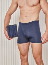 [Dark Blue] SilkSilky-CA 100% Silk Jersey Men's Underwear 001