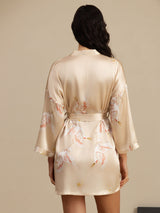 [Champagne] SilkSilky-CA 3/4 Sleeve Women's Robe 002