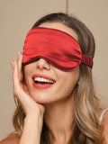 SilkSilky-CA 19Momme Pure Silk Eye Mask DarkRed 001