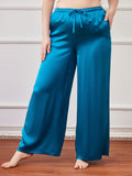 SilkSilky CA Pure Silk Plus Size Womens Pants Teal 001