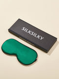 SilkSilky CA 19Momme Pure Silk Eye Mask DarkGreen 001