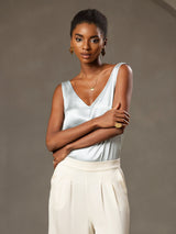 [Light Blue] SilkSilky-CA Sleeveless V Neck Camisole 004