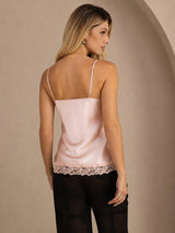 [Pink] SilkSilky-CA Spaghetti Strap V Neck Camisole 002