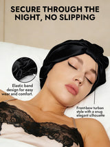 [Black] SilkSilky-CA Sleep Cap 004