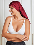 SilkSilky CA Pure Silk Sleep Cap Wine 003