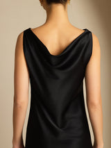 [Black] SilkSilky-CA Sleeveless Cowl Neck Dress 004