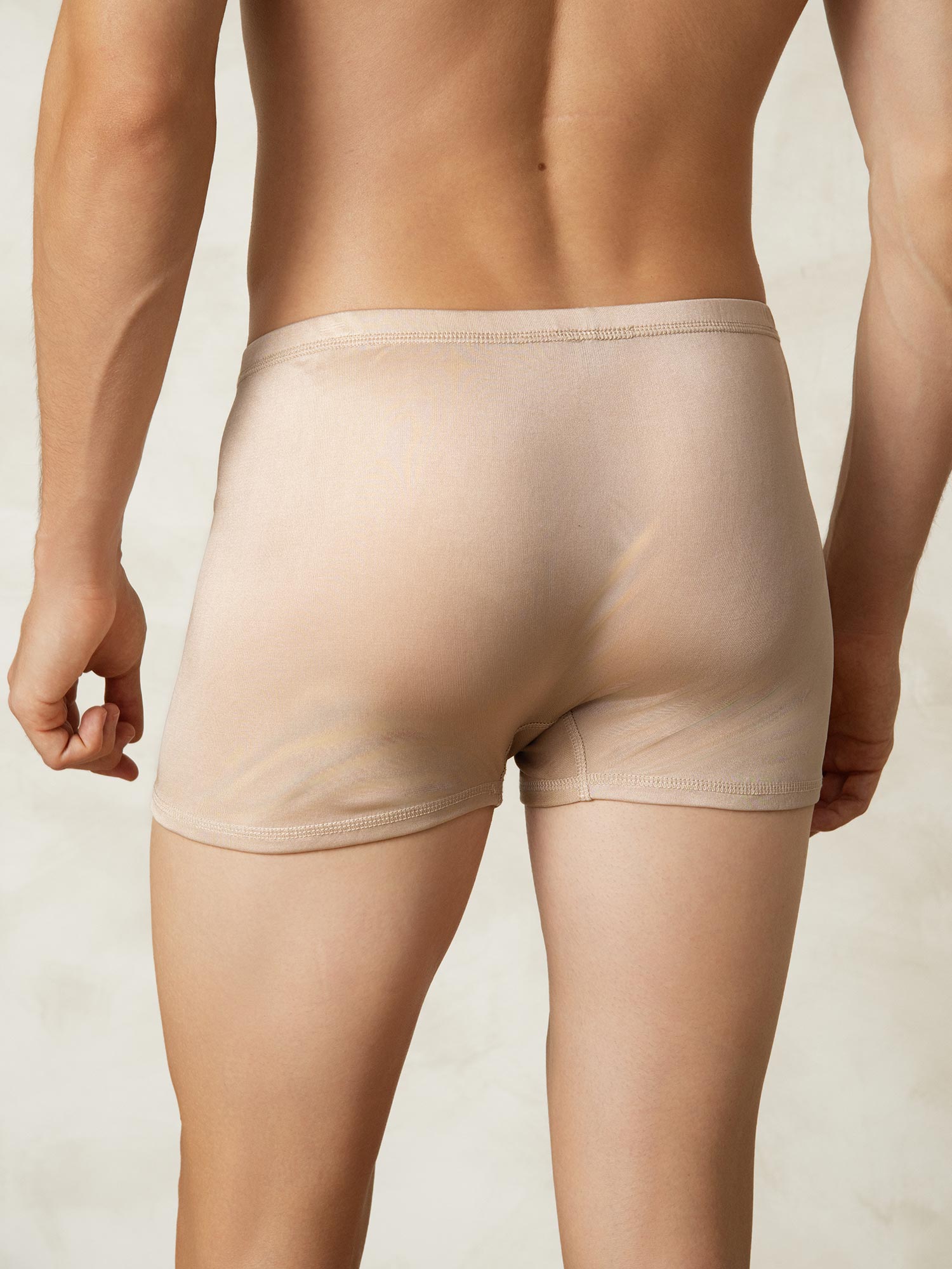 [Beige] SilkSilky-CA Silk Knitted Mens Underwear 002