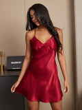 SilkSilky CA Pure Silk Sleeveless Nightgown Wine 005