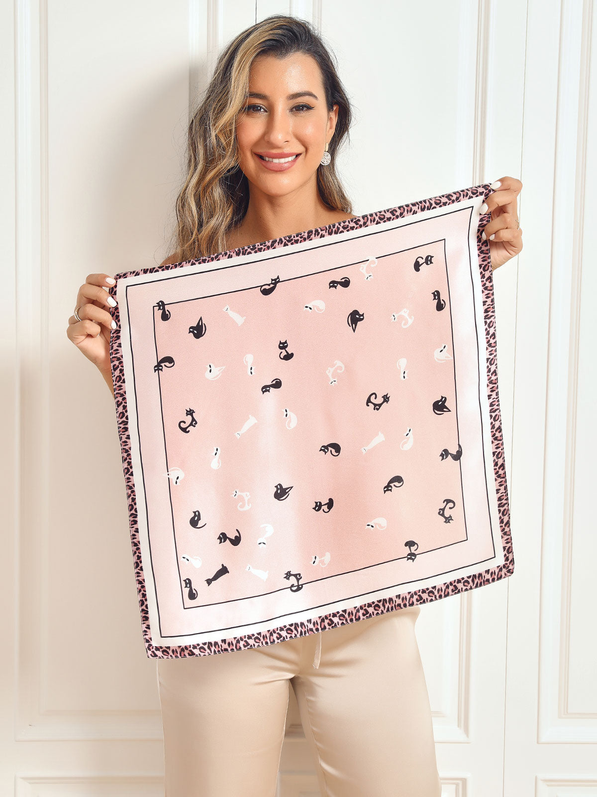 SilkSilky CA Pure Silk Scarf Pink 005