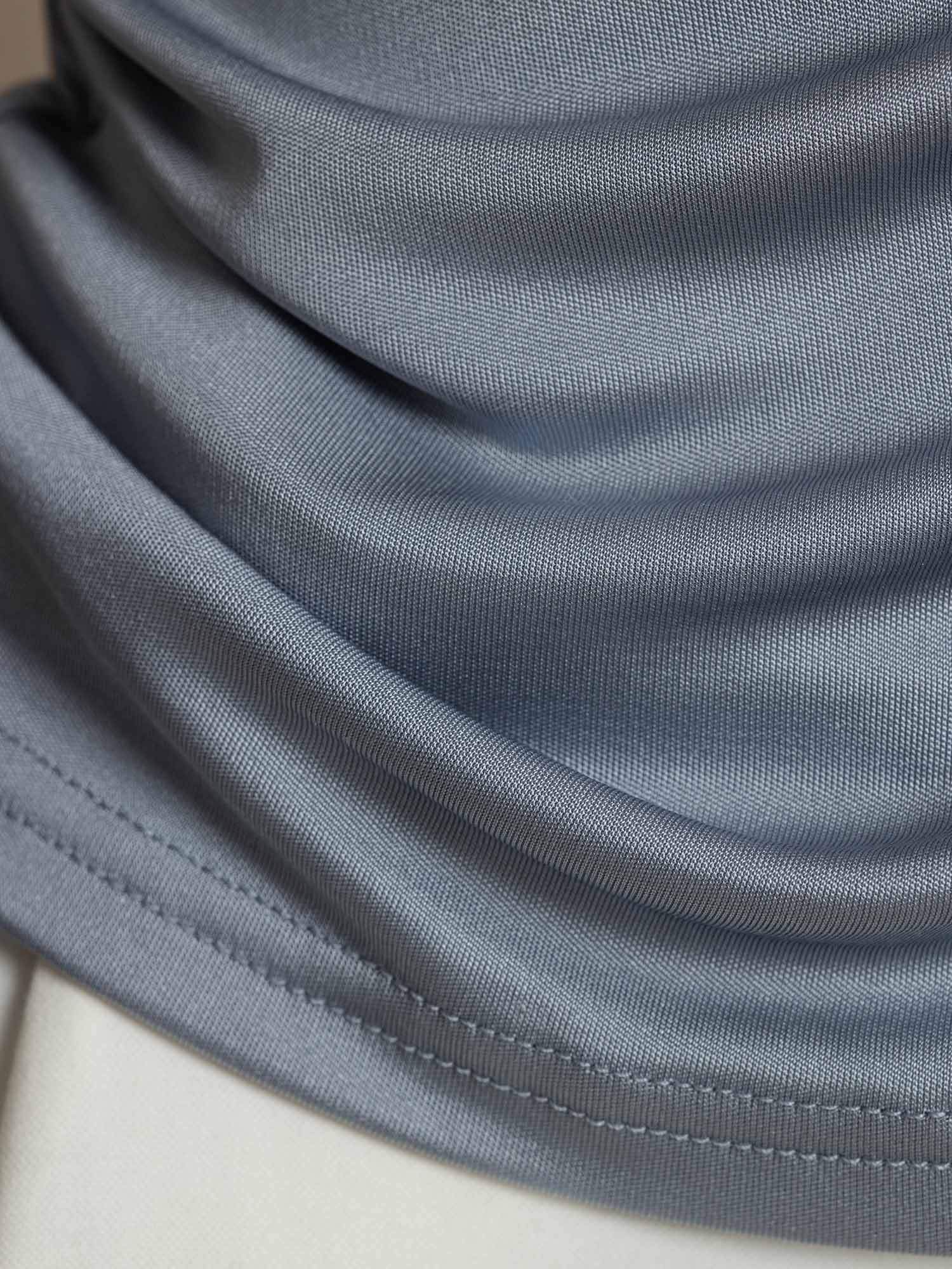 [LightGray] SilkSilky-CA Pure Silk V Neck Women's T-Shirt 005