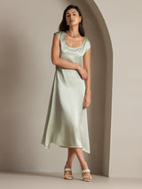 [Light Green] SilkSilky-CA Cap Sleeve Dress 004