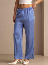 [Blue Pinstripe] SilkSilky-CA Womens Pants 006